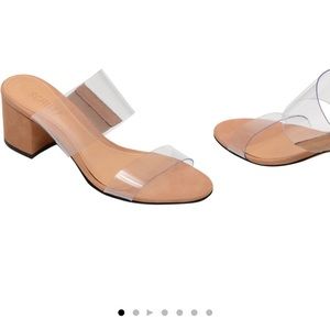 Schutz Victorie slide sandal in honey nubuck